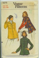 8375 VOGUE SS- LS COLLAR YOKE SHIRT JACKET PATTERN 14 36 10 32.5' UNCUT